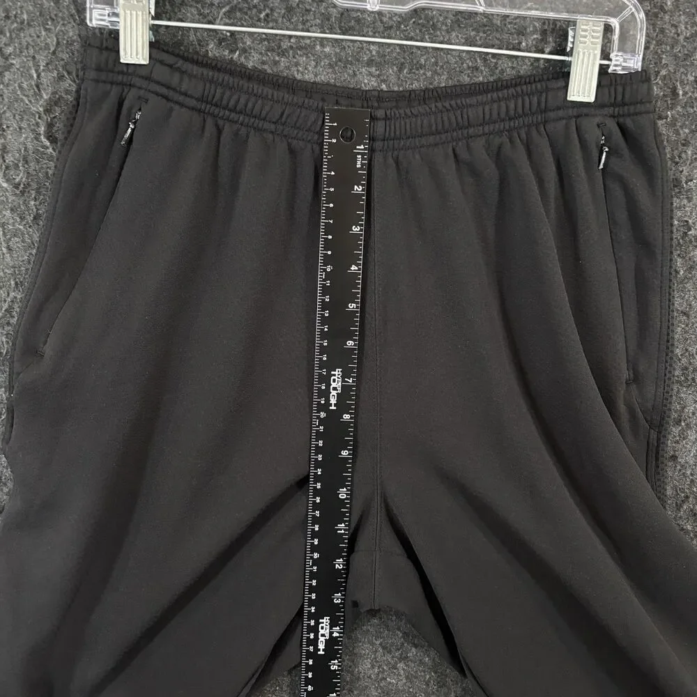 Vintage Nike Track Pants Men's Medium Black Dri-Fit Joggers Zip Pockets Running